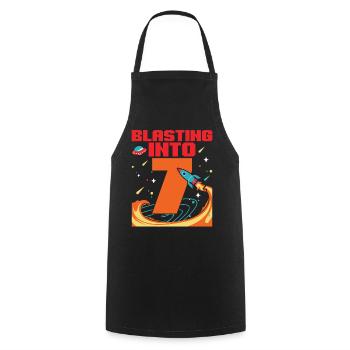 Dynamitage dans la célébration du 7e anniversaire Bday - Tablier de cuisine - noir - Devant - AI Model Male 185 dark (185cm)