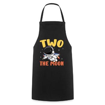 Two of the Moon 2nd Birthday Celebration Outerspace - Cooking Apron - black - Front - AI Model Male 185 dark (185cm)