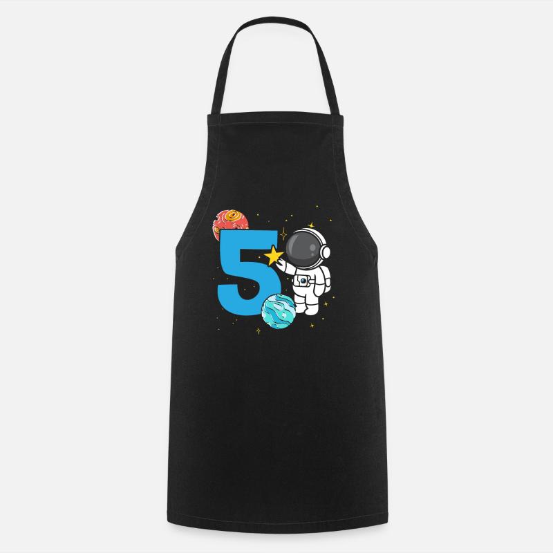 Célébration du 5e anniversaire Outerspace Happy Bday - Tablier de cuisine - noir