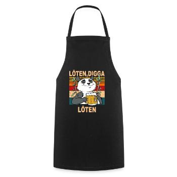 Löten, Digga LÖTEN! Biertrinker Sauf Spruch Bär - Kochschürze - Schwarz - Vorne - AI Model Male 185 dark (185cm)
