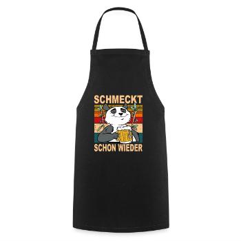 Schmeckt schon wieder Bier Biertrinker Sauf Spruch - Kochschürze - Schwarz - Vorne - AI Model Male 185 dark (185cm)