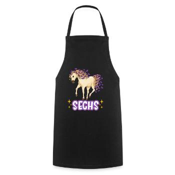 6. Geburtstag Pferde Mädchen Geburtstagsshirt 6 Ja - Kochschürze - Schwarz - Vorne - AI Model Male 185 dark (185cm)