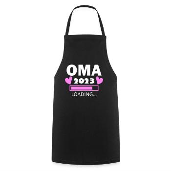 Oma 2023 - Werdende Oma 2023 - Kochschürze - Schwarz - Vorne - AI Model Male 185 dark (185cm)