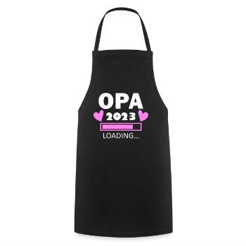 Opa 2023 loading - Opa werden - Bald Opa - Kochschürze - Schwarz - Vorne - AI Model Male 185 dark (185cm)