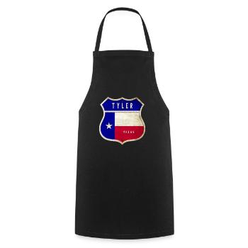 Drapeaux à écusson Tyler Texas - Tablier de cuisine - noir - Devant - AI Model Male 185 dark (185cm)