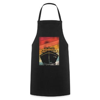 Croisière Vacances Rétro Vintage - Tablier de cuisine - noir - Devant - AI Model Male 185 dark (185cm)