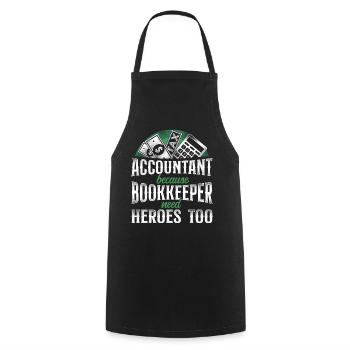 Accountant Bookkeeper Accounting - Cooking Apron - black - Front - AI Model Male 185 dark (185cm)