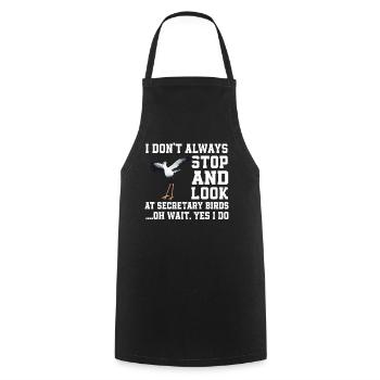Secretary Bird Lovers - Cooking Apron - black - Front - AI Model Male 185 dark (185cm)