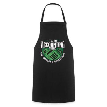 Accountant Bookkeeper Accounting - Cooking Apron - black - Front - AI Model Male 185 dark (185cm)