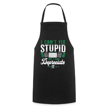 Accountant Bookkeeper Accounting - Cooking Apron - black - Front - AI Model Male 185 dark (185cm)