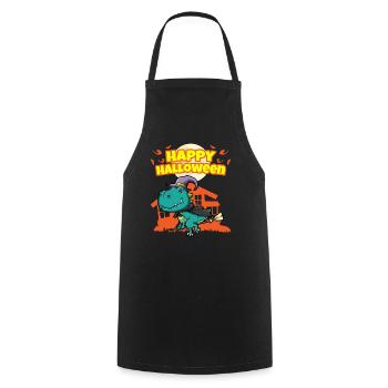 Happy Halloween Scary Funny Hallow's Eve Costume - Cooking Apron - black - Front - AI Model Male 185 dark (185cm)