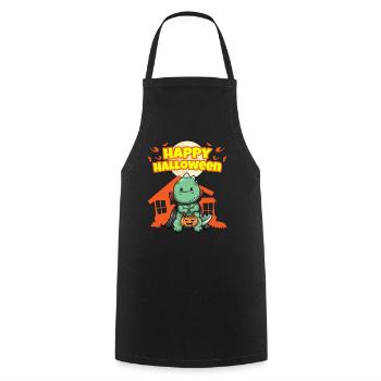 Happy Halloween Scary Funny Hallow's Eve Costume - Cooking Apron - black - Front - AI Model Male 185 dark (185cm)