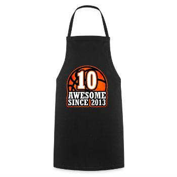 Basketball birthday 10 years old - Cooking Apron - black - Front - AI Model Male 185 dark (185cm)