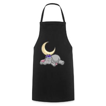 Elephant Moon - Cooking Apron - black - Front - AI Model Male 185 dark (185cm)