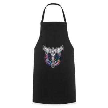 Thor Hammer Raven Mjölnir Rune Viking Galaxy - Cooking Apron - black - Front - AI Model Male 185 dark (185cm)