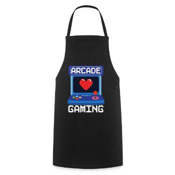 Arcade Games Video Game Games Nerd Streamer - Cooking Apron - black - Front - AI Model Male 185 dark (185cm)
