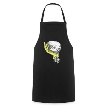 Skelett Totenkopf Schwarz - Kochschürze - Schwarz - Vorne - AI Model Male 185 dark (185cm)