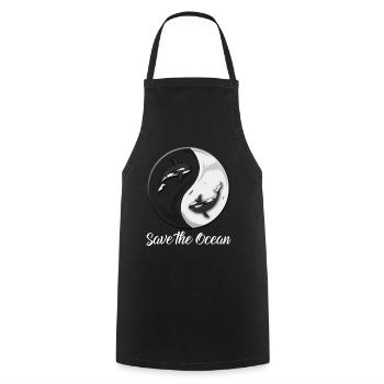 Chercheur sur le bien-être animal Orques Baleines Océan propre - Tablier de cuisine - noir - Devant - AI Model Male 185 dark (185cm)