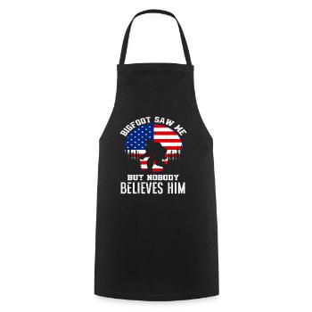 Drôle de Bigfoot USA Drapeau - Tablier de cuisine - noir - Devant - AI Model Male 185 dark (185cm)