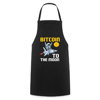 Bitcoin vers la Lune - Tablier de cuisine - noir - Devant - AI Model Male 185 dark (185cm)