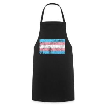Transgender Flag Grunge Vintage Retro - Cooking Apron - black - Front - AI Model Male 185 dark (185cm)