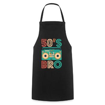 50s Bro Vintage Cassette Shirt 1950s Retro Vintage - Cooking Apron - black - Front - AI Model Male 185 dark (185cm)