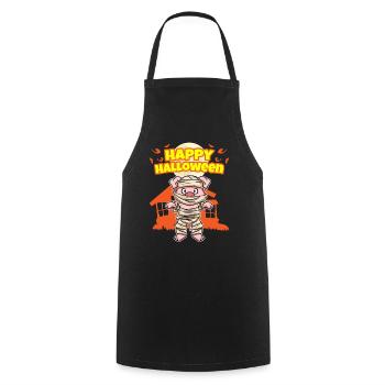 Happy Halloween Scary Funny Hallow's Eve Costume - Cooking Apron - black - Front - AI Model Male 185 dark (185cm)