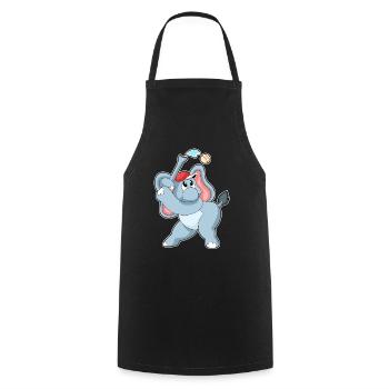 Elephant Baseball - Cooking Apron - black - Front - AI Model Male 185 dark (185cm)