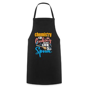 Chemistry is like cooking Funny chemist gift - Cooking Apron - black - Front - AI Model Male 185 dark (185cm)