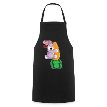 Bunny Carrot - Cooking Apron - black - Front - AI Model Male 185 dark (185cm)