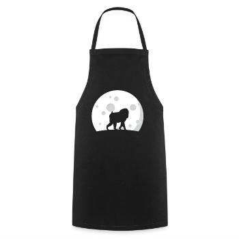 Baboon At Night - Cooking Apron - black - Front - AI Model Male 185 dark (185cm)
