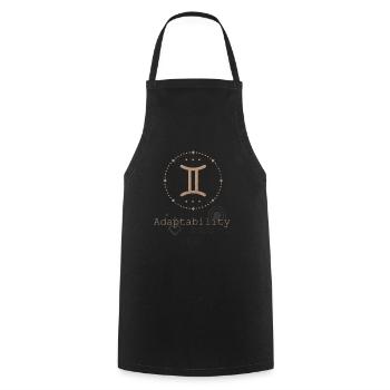 Signe du zodiaque Astrologie Minimaliste Géométrique Gémeaux - Tablier de cuisine - noir - Devant - AI Model Male 185 dark (185cm)