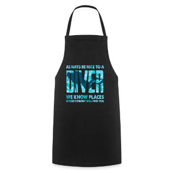 Diver Instructor Diving - Cooking Apron - black - Front - AI Model Male 185 dark (185cm)