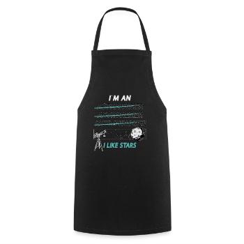 Astronomy I'm An I Like Stars Space Universe Moon - Cooking Apron - black - Front - AI Model Male 185 dark (185cm)