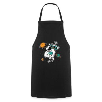 Astronomy Moon Music Lover Radio Space Universe - Cooking Apron - black - Front - AI Model Male 185 dark (185cm)