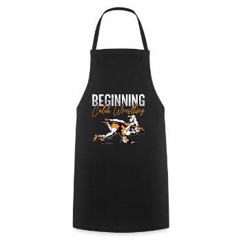 Beginning Catch Wrestling Wrestler Fight Grappling - Cooking Apron - black - Front - AI Model Male 185 dark (185cm)