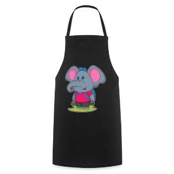 Elephant Student Backpack School - Cooking Apron - black - Front - AI Model Male 185 dark (185cm)
