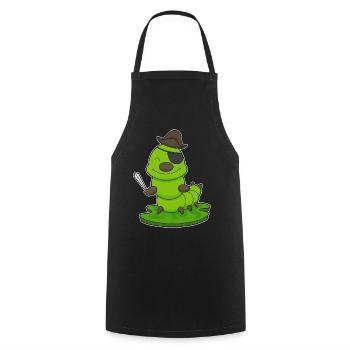 Caterpillar Pirate Sword - Cooking Apron - black - Front - AI Model Male 185 dark (185cm)