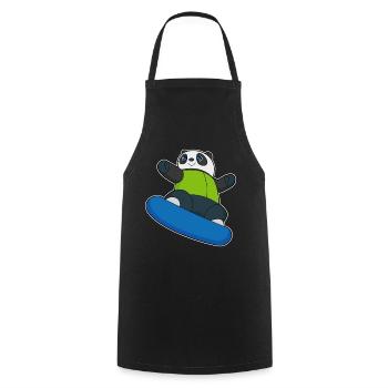 Panda Snowboarder Snowboard - Tablier de cuisine - noir - Devant - AI Model Male 185 dark (185cm)