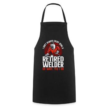 Soudage Soudeur Retraite Vintage - Tablier de cuisine - noir - Devant - AI Model Male 185 dark (185cm)