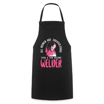 Welder Welding Female Welder All - Kochschürze - Schwarz - Vorne - AI Model Male 185 dark (185cm)