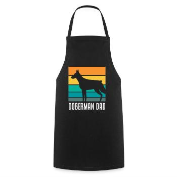 Doberman Papa - Tablier de cuisine - noir - Devant - AI Model Male 185 dark (185cm)