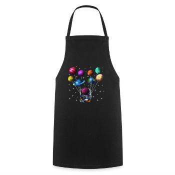 Solar system astronaut with planets as balloons - Cooking Apron - black - Front - AI Model Male 185 dark (185cm)