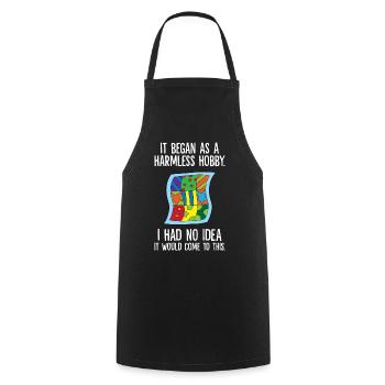 It Began As A Harmless Hobby Sewing Quilting - Cooking Apron - black - Front - AI Model Male 185 dark (185cm)