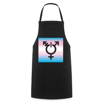 transgender flag LBGTQ queer symbol tolerance CSD - Cooking Apron - black - Front - AI Model Male 185 dark (185cm)