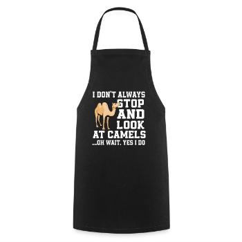 Funny camel proverb - Cooking Apron - black - Front - AI Model Male 185 dark (185cm)