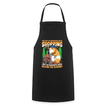 MEERSCHWEINCHEN FUTTER EINKAUFSWAGEN - Kochschürze - Schwarz - Vorne - AI Model Male 185 dark (185cm)