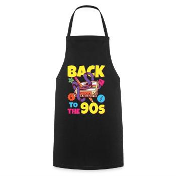90s Outfit 90s ThemeParty 1990s Cassette - Cooking Apron - black - Front - AI Model Male 185 dark (185cm)
