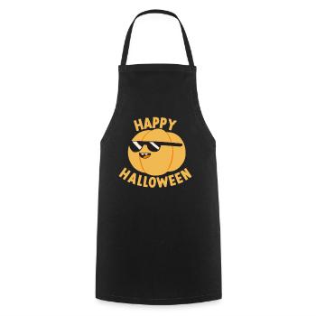 Drôle de citrouille d’Halloween I Joyeux Halloween Citrouille - Tablier de cuisine - noir - Devant - AI Model Male 185 dark (185cm)