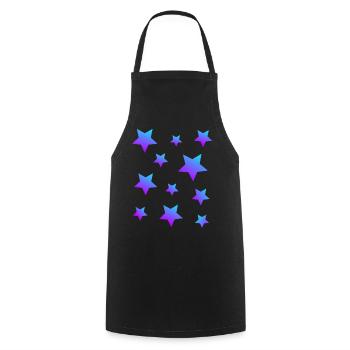 Sterne Sternenpaket Blau-lila - Kochschürze - Schwarz - Vorne - AI Model Male 185 dark (185cm)